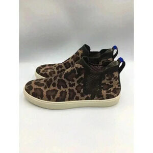 ROTHY'S Chelsea Boot in Wildcat Cheetah‎ Printed Fabric High Top Sneakers 8.5